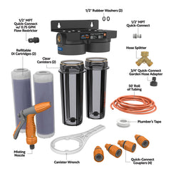 Clearly MaD spot-free rinse kit showing cartridges and hose for easy car washing
