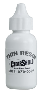 Clearshield windshield resin bottle 30 ml ready for precise chip repair.