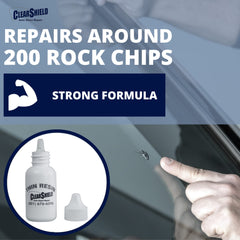 Clearshield resin pour action shows easy application for windshield chips.