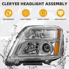 Boxed CLERYYE headlight pair for GMC Terrain packaging and two-piece set.