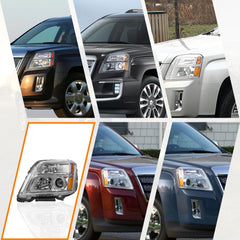 Two CLERYYE headlights for GMC Terrain installed for balanced illumination.