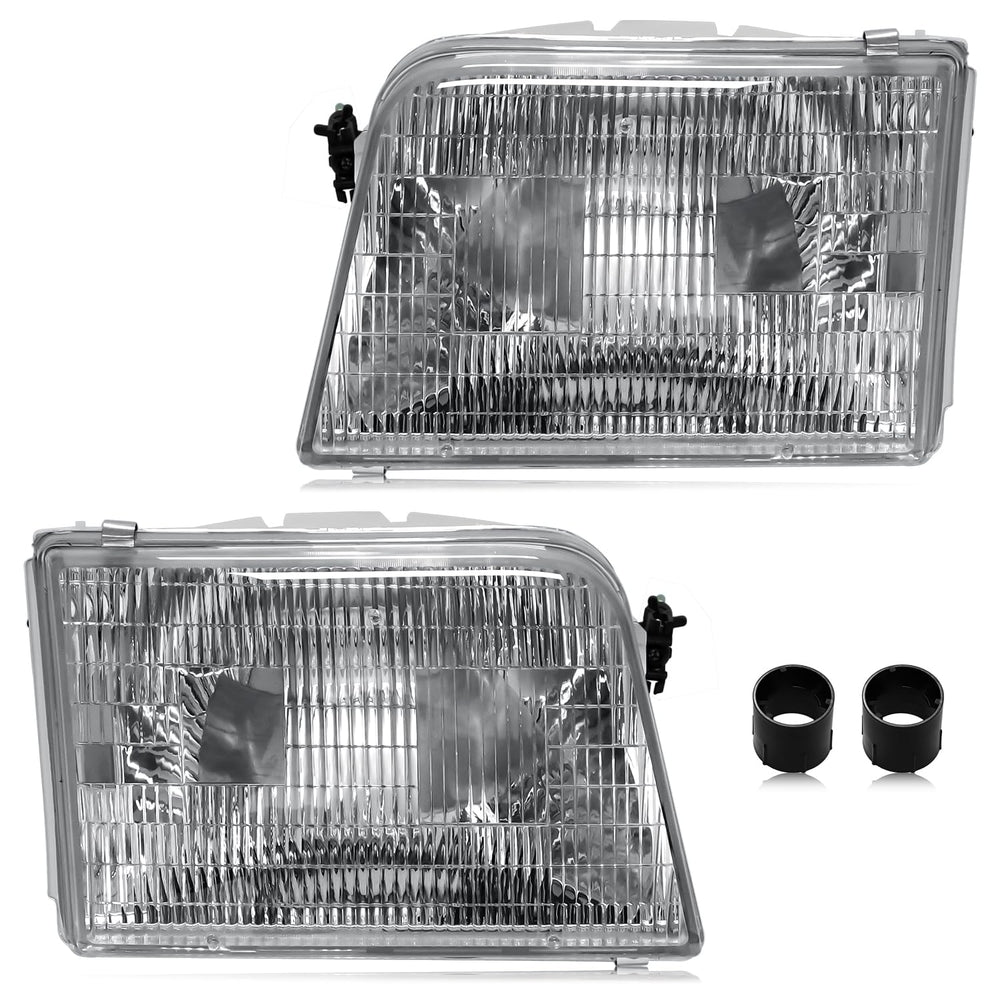 CLERYYE headlight for Ford Ranger 1993-1997 left with chrome housing for clear illumination