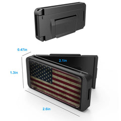 CLHMY American flag seatbelt adjuster packaging highlighting quick-install features.