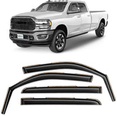 CLIM ART in-channel rain guard for Dodge RAM crew cab, durable 4-pack with precise fit.