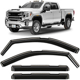 CLIM ART in-channel rain guard front left for GMC Sierra with wind control benefits.