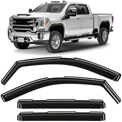 CLIM ART in-channel rain guard front left for GMC Sierra with wind control benefits.