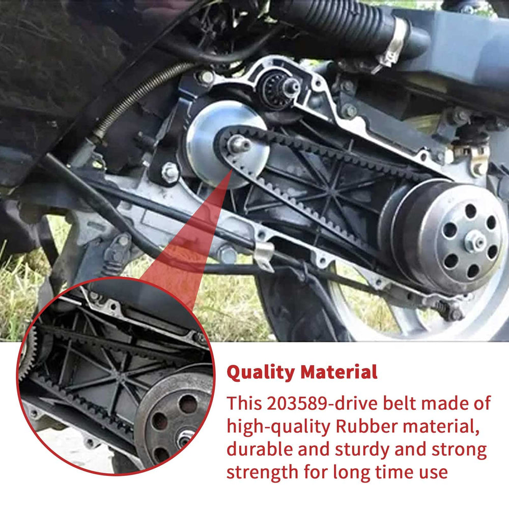 CLIO drive belt length 27-1/32 inch shows proper pulley alignment