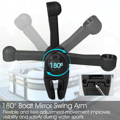 CLLOMAGY marine mirror features scratch-proof swing arm for durability.