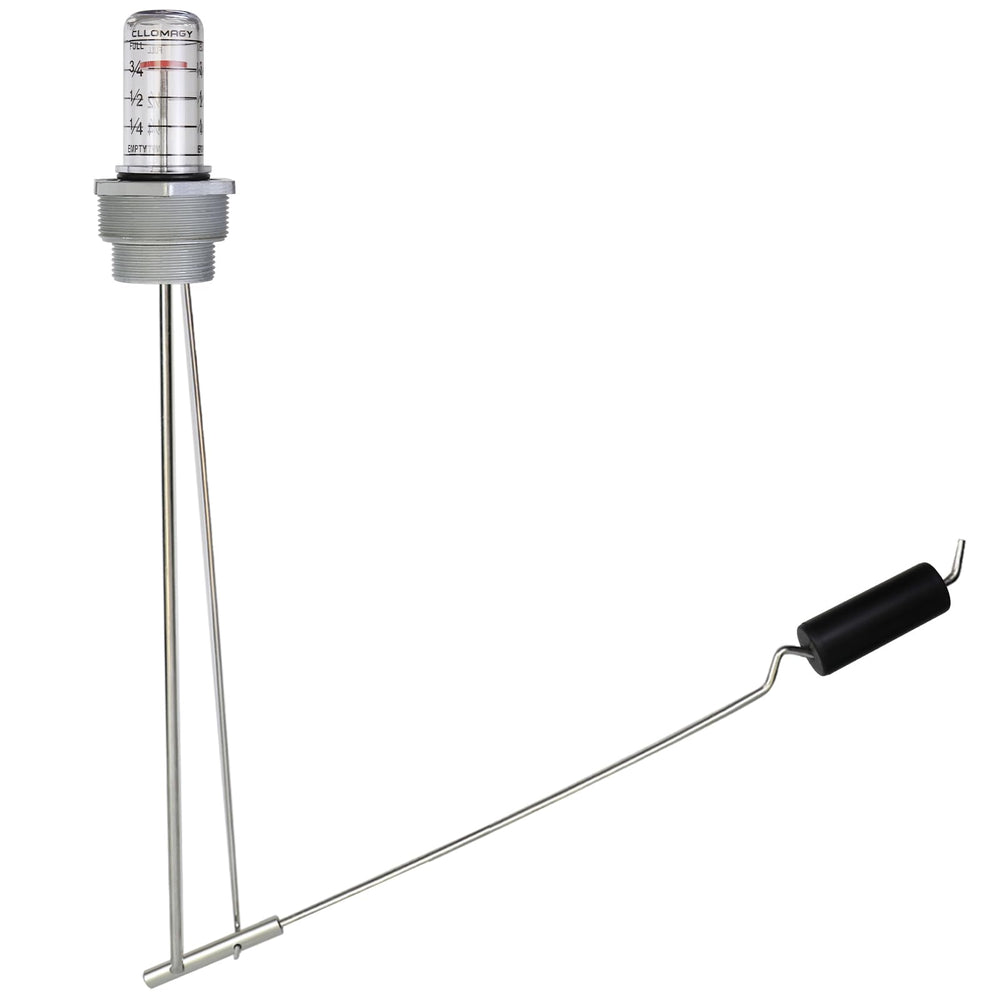 CLLOMAGY oil tank gauge front view with durable steel housing for outdoor or basement tanks.
