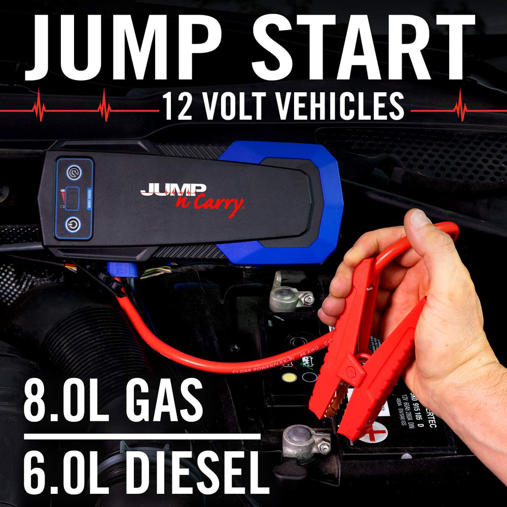 Clore JNC325 override function close-up highlights dead battery start.