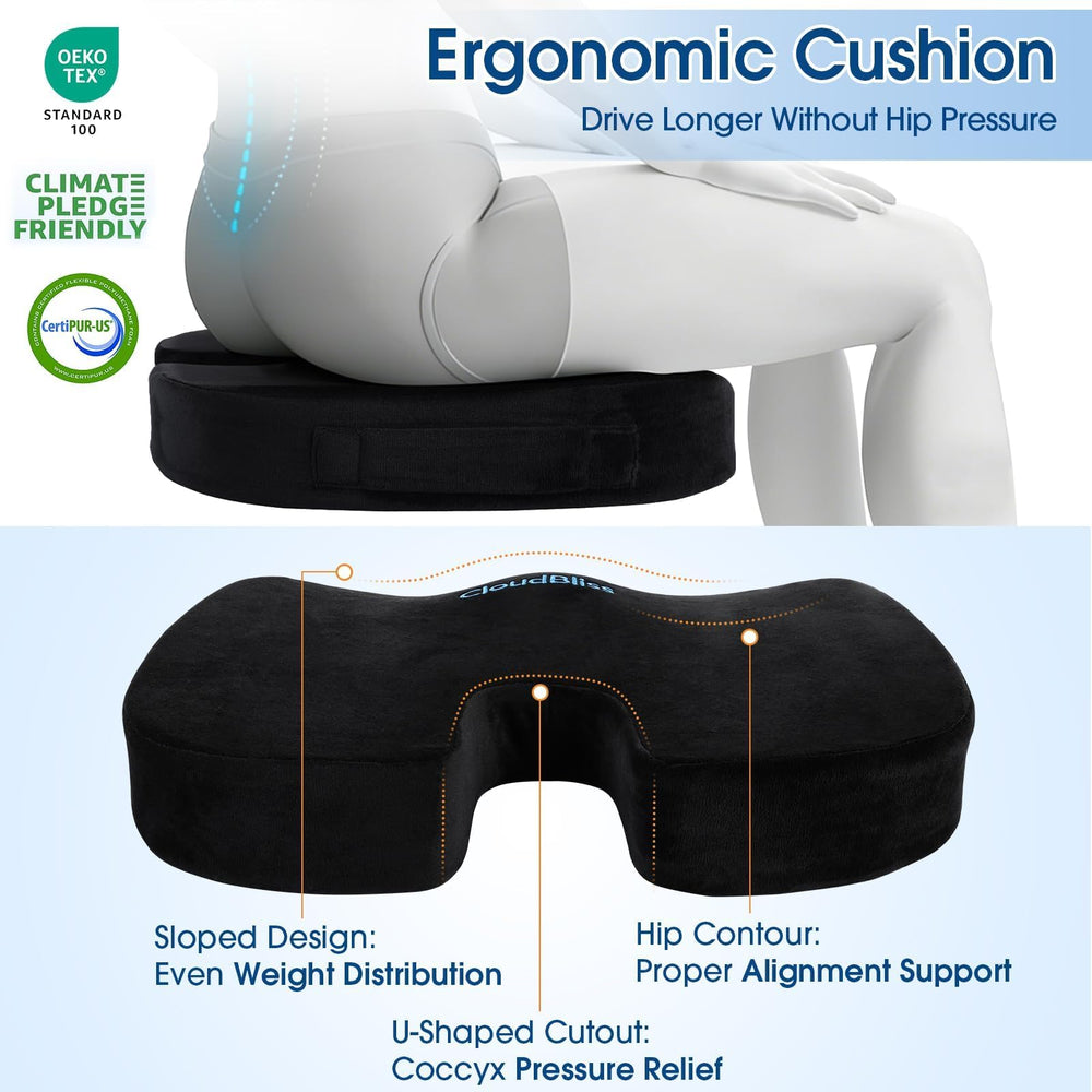 CloudBliss car/travel seat support improves comfort on the go