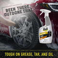 Ergonomic CLR spray bottle designed for easy handling during cleaning