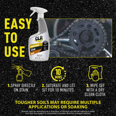 CLR cleaner used on car engine parts and workshop tools