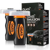 Clussbin glass-emulsion-cleaner bottle demonstrates easy application for clear glass surfaces.