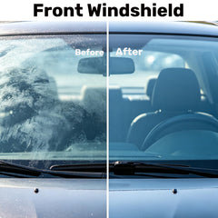 Clussbin handle oil film remover brush provides easy, one-piece windshield cleaning