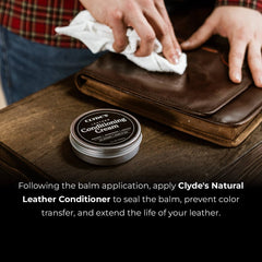 Clyde's Leather Conditioning Cream on dry leather to reduce cracking