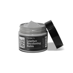 Clyde's Recoloring Balm packaging shows non-toxic leather dye for at home restoration