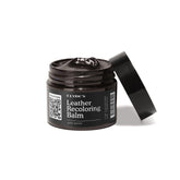 Clyde's Recoloring Balm dark brown applied to leather surface for color restoration.