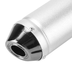 CMIYETO aluminum 28mm exhaust pipe in silver finish resists corrosion.
