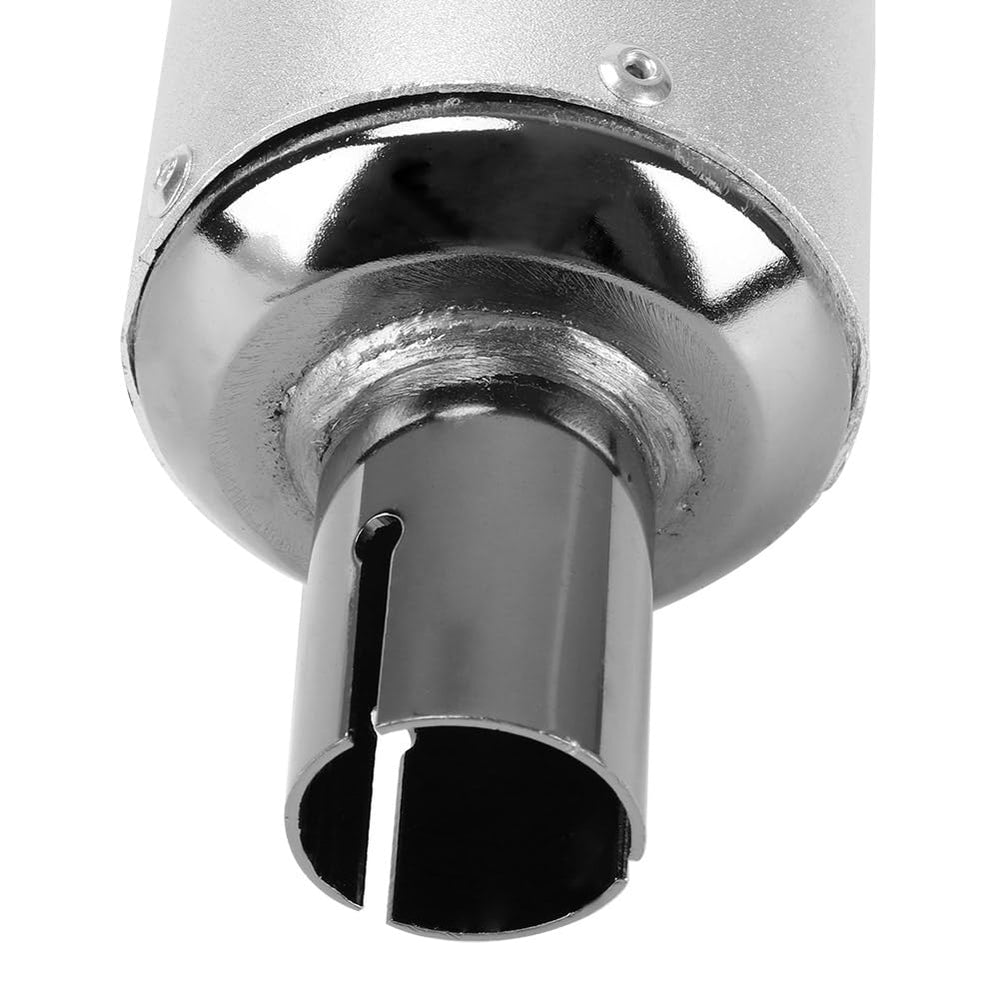 CMIYETO 255mm muffler pipe shows precise mounting hole compatibility.
