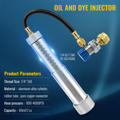 CMOOD AC oil injector tool close-up with knurled handle for precise control