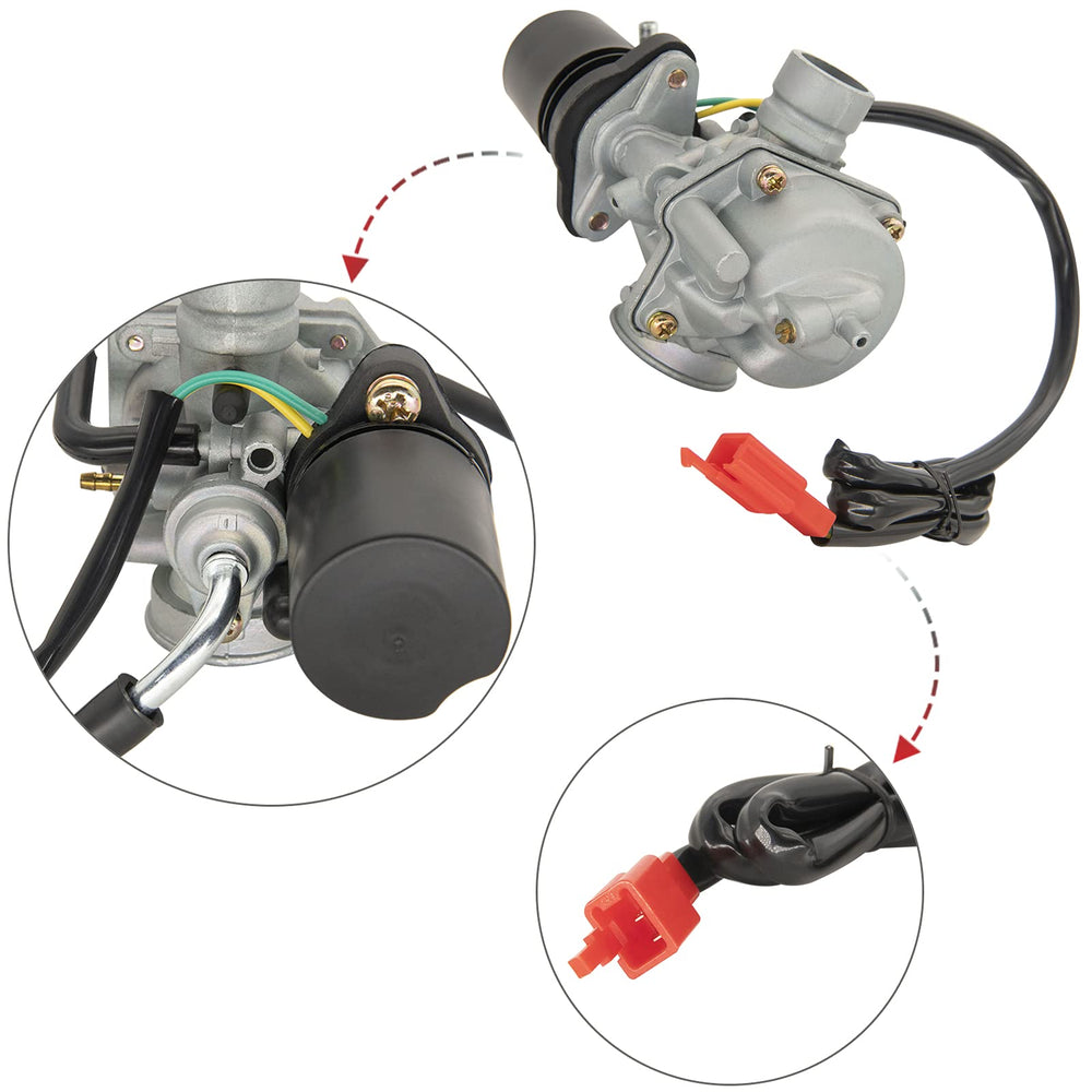 CMOOD carburetor dimensions: 19mm intake, 24mm outer for precise fit.