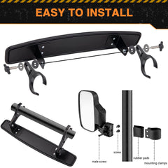 Rugged ABS housing of CMOOD UTV mirrors withstands wind and trail wear.