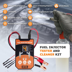 CMTOOL fuel injector tester with eight pulse modes and clear LCD display