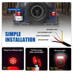 Smoked lens CMVT Auto tail lights with rear signaling for CJ8