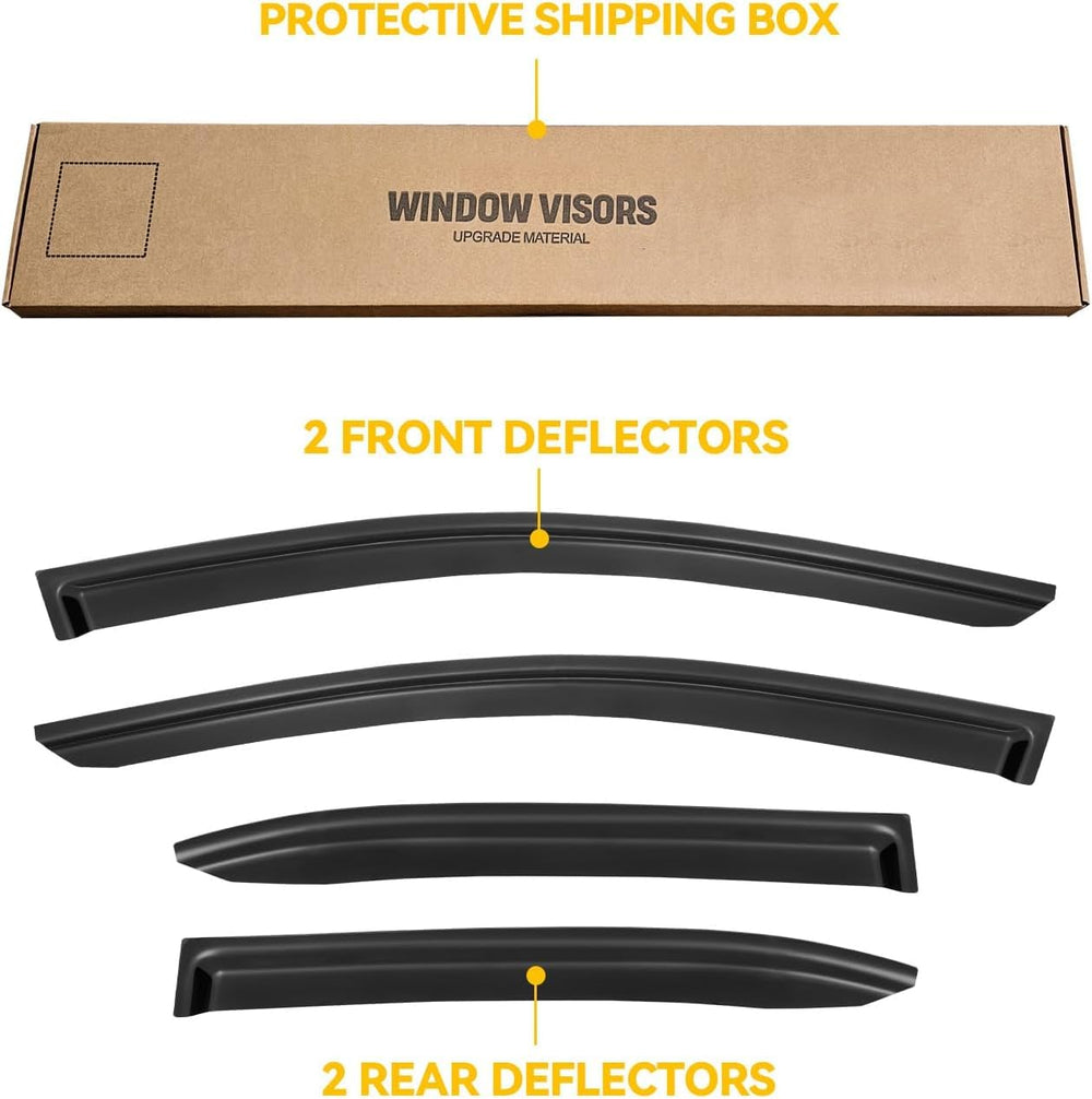 CMVT Auto wind noise reduction with dark-smoke visors on Tacoma