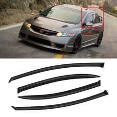 CMVT Auto window visors for Civic front left outside mount reduce wind noise.