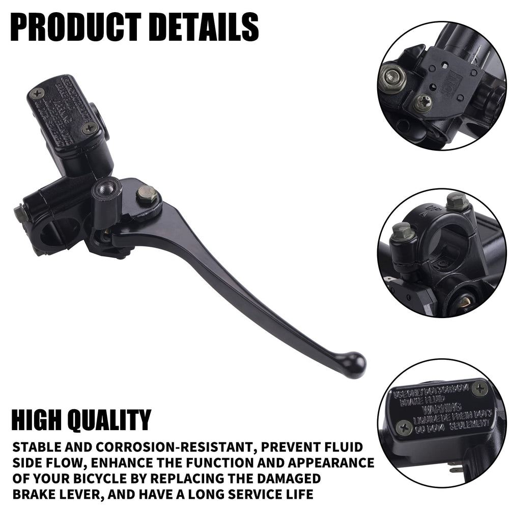 CNCMOTOK brake lever showing 8mm mirror hole for right-side mounting.