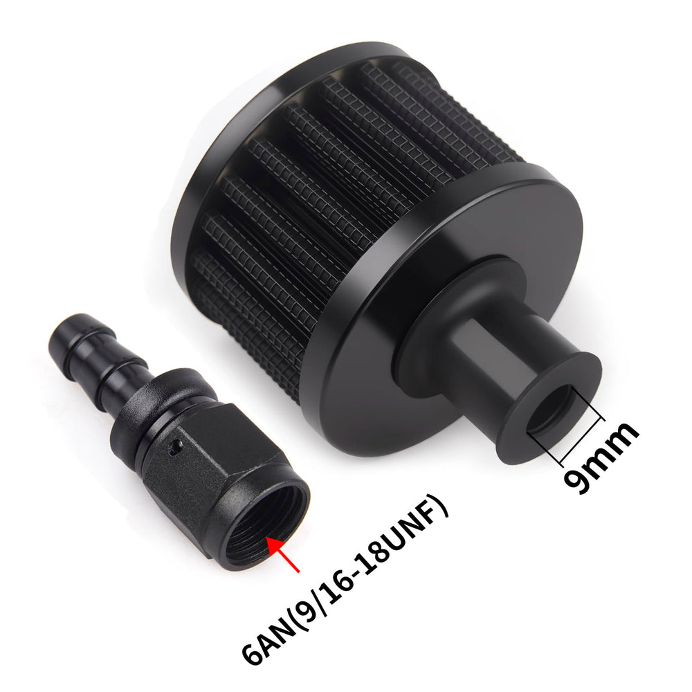 CNRAQR fuel cell breather 6AN fitting side view ensures secure connection with compatible piping