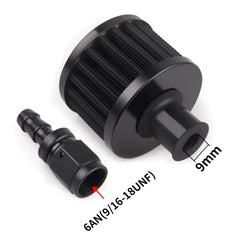CNRAQR fuel cell breather 6AN fitting side view ensures secure connection with compatible piping