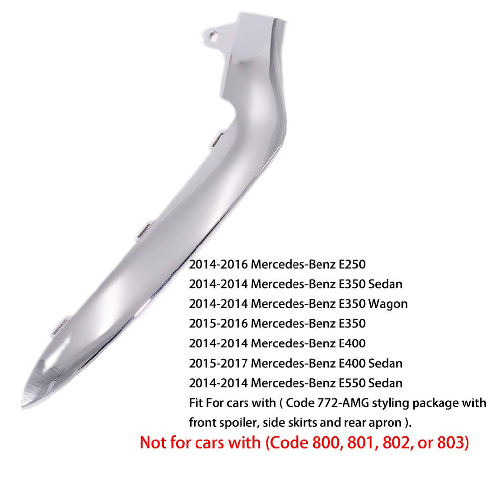CNUPSM E350/E400 front bumper chrome trim adds sleek silver accent.