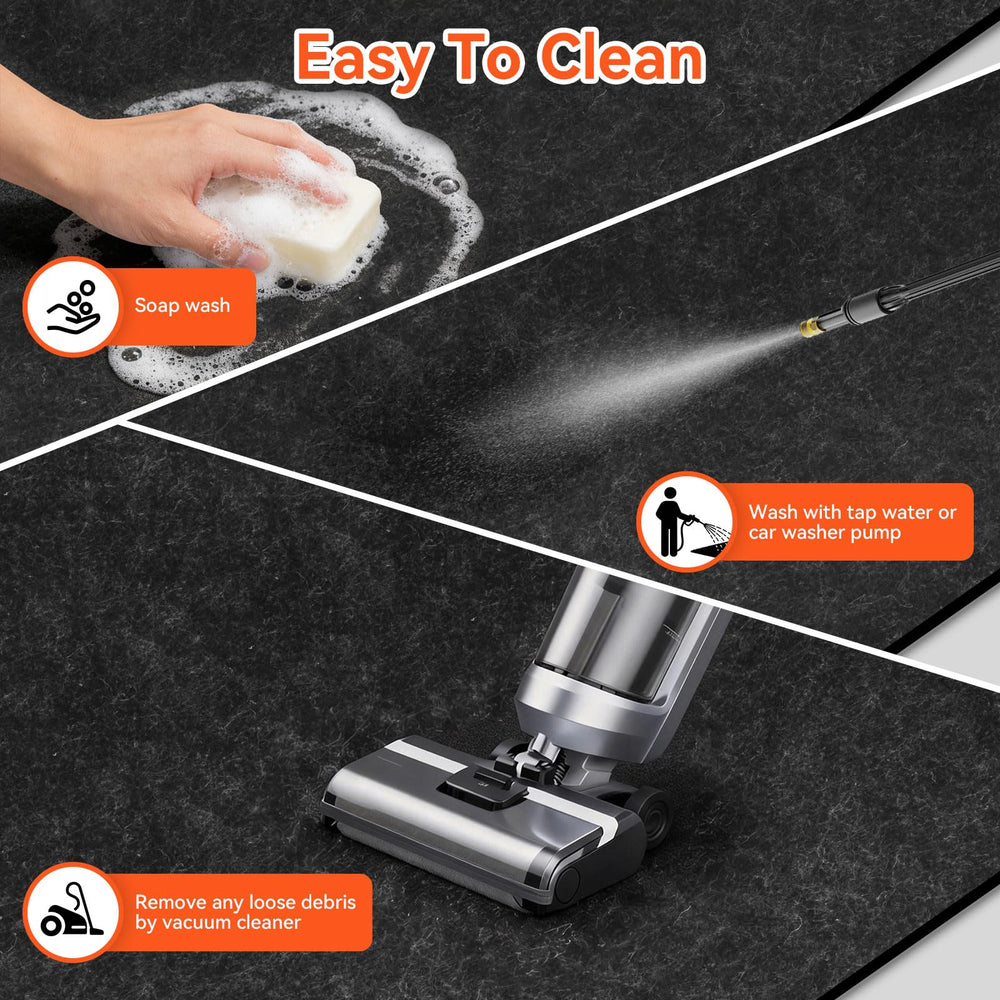 COAGOU cut-to-fit garage mat for a precise setup.