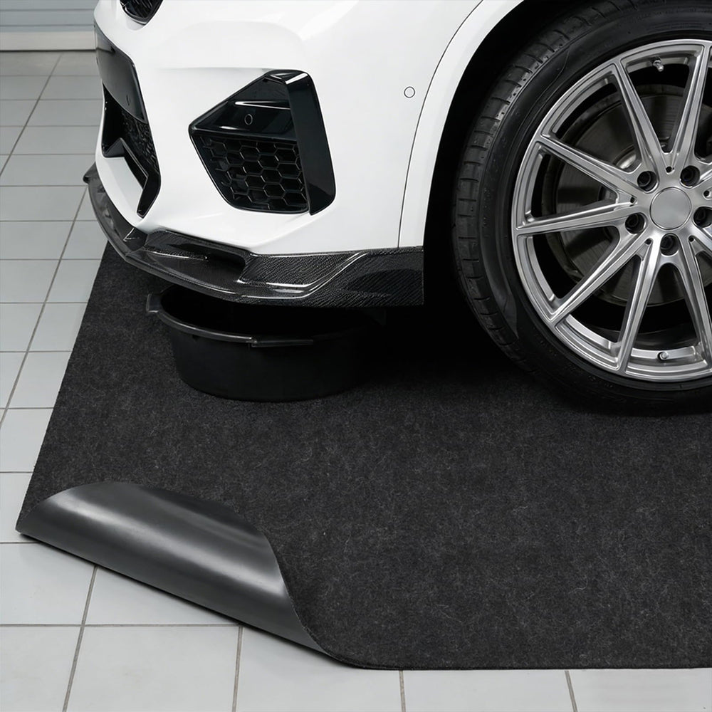 COAGOU mat has non-slip back to prevent movement on concrete.