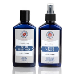 Cobbler's Choice Leather Cleaner bottle showing safe dirt removal for leather