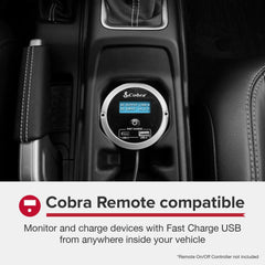 Cobra PRO 1500W LED indicators display voltage and current consumption.