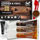 COCONIX Leather & Vinyl Repair Kit packaging with brown shade swatches.