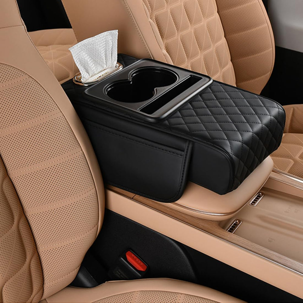Coficoi car armrest cushion left-pocket for extra storage within reach