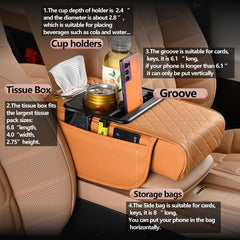 Coficoi center console cup holder beige with drink-ready accessibility