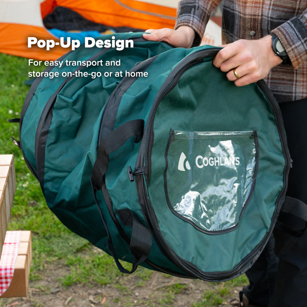 Coghlan's deluxe trash can, compact storage design for easy stowage.