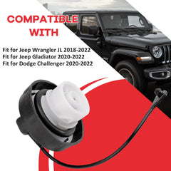Coimoviol fuel cap sideview on Gladiator shows precise fit and easy fueling