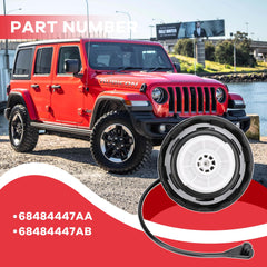 Coimoviol fuel cap seal closeup on Wrangler JL demonstrates weather-resistant sealing