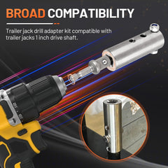 COKNUMBER trailer jack drill adapter on 1-inch shaft ready for powered lifting