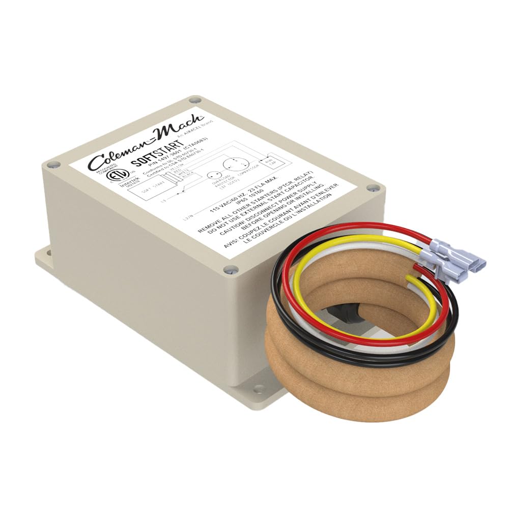 Coleman-Mach soft start kit reduces startup amperage for smoother air conditioner startup