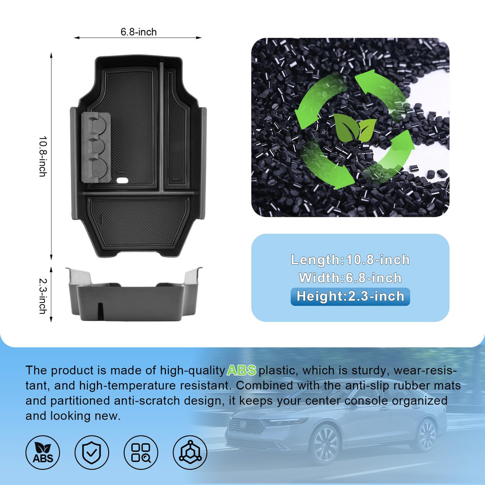 Coleya ABS plastic with non-slip surface keeps items from sliding.