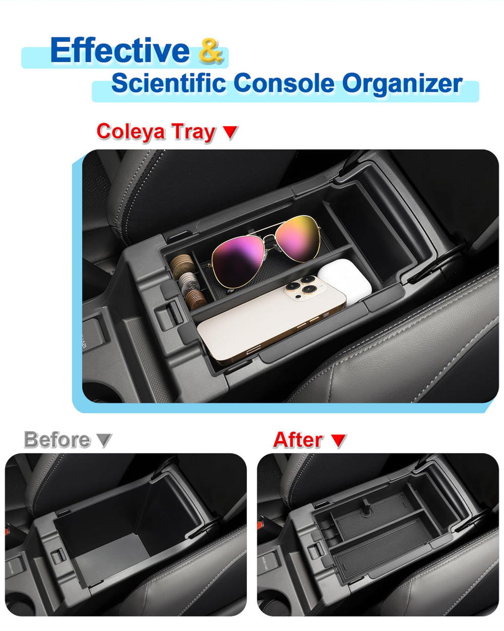 Coleya Crosstrek center-console installed view with tool-free fit