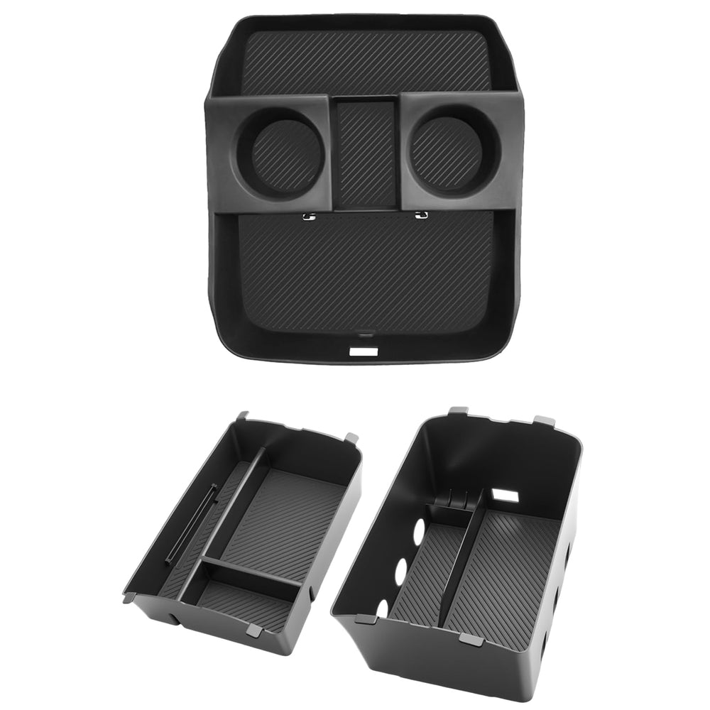 Coleya Palisade lower center console organizer keeps keys and phone within reach.